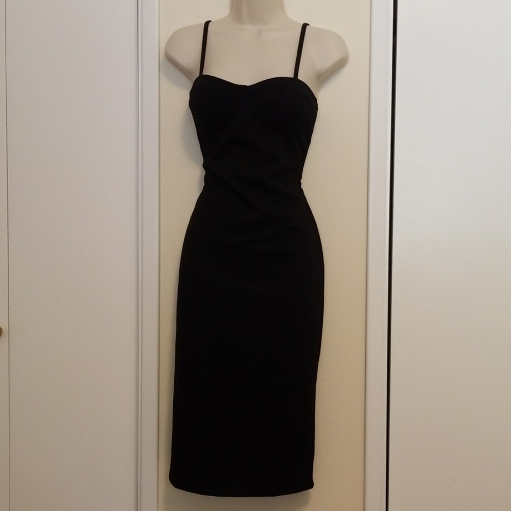 Date Night Black Midi Dress